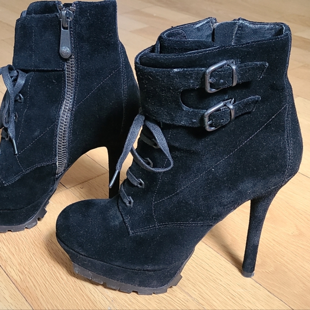 Suede booties on platform, lined. Sam Edelman size 7 1/2